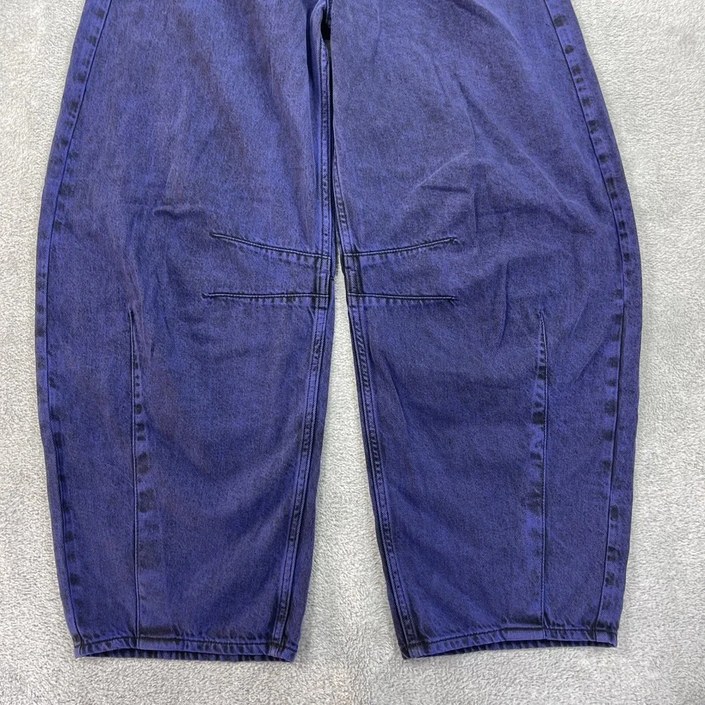 Gap x Disney Jeans Women 24 Iris Blue Nightmare Before Xmas Horseshoe Barrel Leg